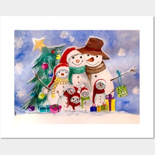 Snowman family 2 Posters and Art